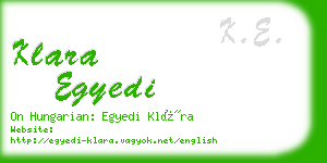 klara egyedi business card